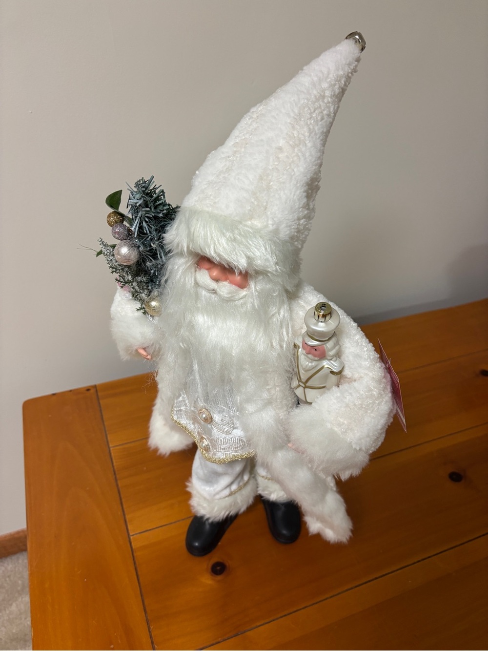 Plush Santa with Nutcracker and Tree Accents